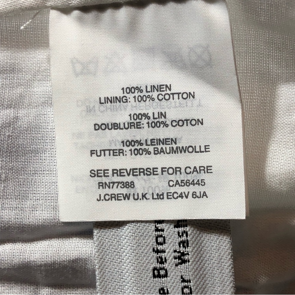 J. Crew Gingham Blue White Linen Skirt sz 4 - Picture 8 of 10